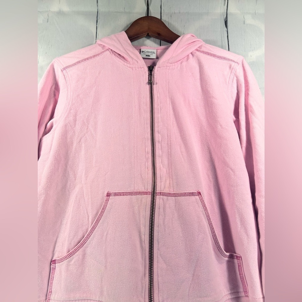 Columbia Hoodie Womens Outdoor Full Zip Up Sweatshirt Jacket Active Relaxed Sz L - Picture 4 of 10
